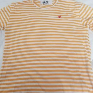 Comme des Garcons Play long sleeve yellow tshirt